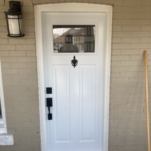 white front door